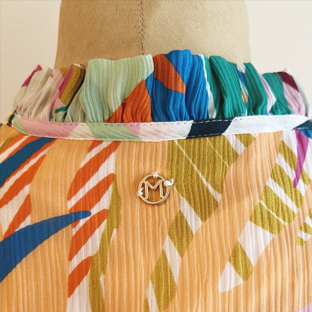Marie Oliver Silk Frida Mini Dress Flutter Sleeve Tropical Print Multico… - Picture 8 of 12
